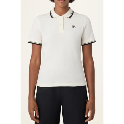FILA Biella Slim Tipped Polo Shirt Egret Taglia: XS | Polo Outlet | Donna