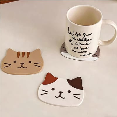 Siliconen kattenonderzetters 4 stuks - decoratief ontwerp - hittebestendig - bescherm je meubels - ShopVlot