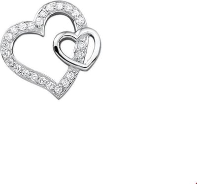 hanger hart zirkonia zilver gerhodineerd
