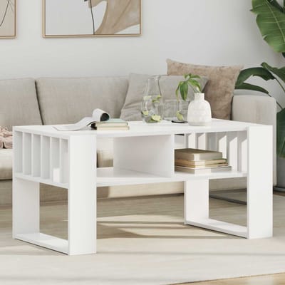 vidaXL - Salontafel - Wit - 92 - x - 49,5 - x - 45 - cm - Bewerkt - hout