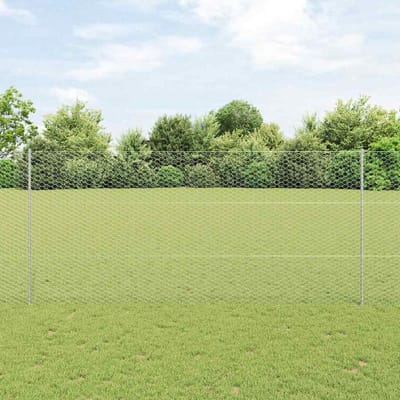 vidaXL - zeshoekig - gaasgek - met - palen - 10 - x - 1,4 - m - Gegalvaniseerd - staal