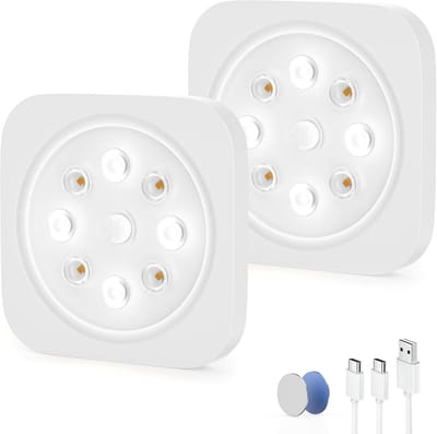 Draadloze led-kastlamp 1200 mAh 6500 K met bewegingsmelder 2 stuks
