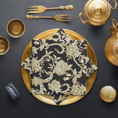 Famanu - Luxe Papieren Servetten – 20 stuks 33x33 cm – Druiven Design – Waterbasis Inkt – Tafeldecoratie