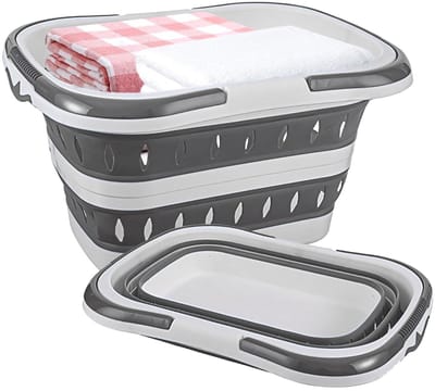 Dailygoods- Wasmand 50L Grote Capaciteit - Opvouwbaar - Draagbare Mand - Ruimtebesparende Container - Organiser voor Wasruimte - Handgrepen - Opbergmand