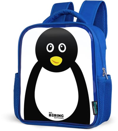 NoBoringSuitcases.com® - Rugzak blauw - Schooltas jongens - Dierenportret Pinguïn - Kinder rugtas jongen - Boekentas kind - Kinderrugzak voor school - Schoolrugzak