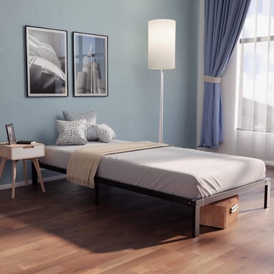 Stevig Metalen Eenpersoonsbedframe 90x190 met Hoge Opbergruimte - Eenvoudige Montage