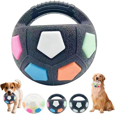 Stressverlagende Bal voor Honden - met Handvat - Interactief Hondenspeelgoed - Duurzaam Hondenspeelgoed - met Pieper - Geschikt voor Middelgrote Tot Grote Honden