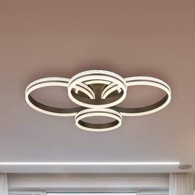 Globo LED plafondlamp Grouni, lengte 85 cm, titaniumkleurig, CCT