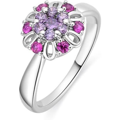 Luxenter Ring in metaallegering en meerkleurige zirkonia afgewerkt in rhodium - Goryah
