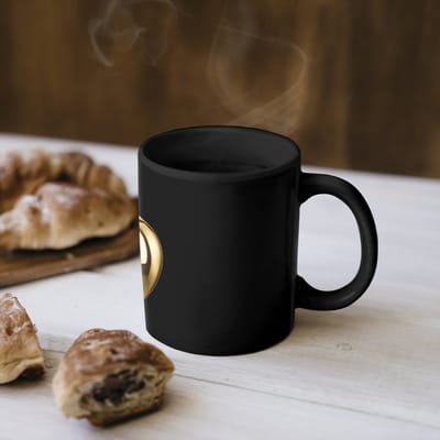 Magische Mok - Foto op Warmte Mokken - Koffiemok - Appel - Goud - Chrome - Zwart - Magic Mok - Beker - 350 ML - Theemok