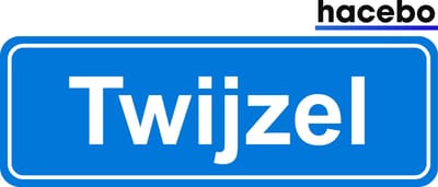 Hacebo - Plaatsnaam Sticker - 29x10 CM - Twijzel sticker - Verkeersborden sticker - grappige cadeaus - Twijzel