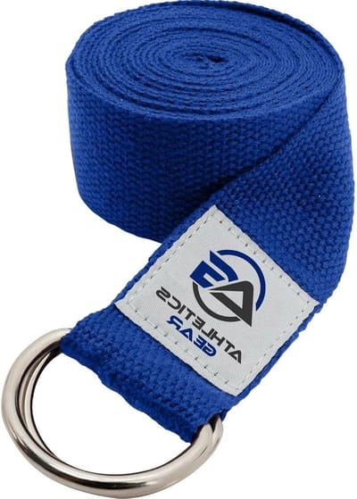 Yoga riem - Stretch band - Flexibiliteit vergroten - Anti-slip gesp - 180 x 3.8 cm - Blauw
