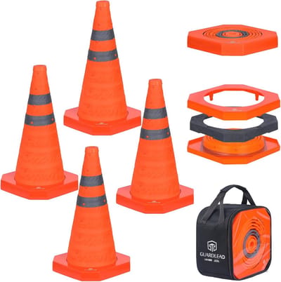 Opvouwbare verkeerskegel met verzwaarde voet, 45 cm - Multifunctionele pop-up voor verkeersveiligheid