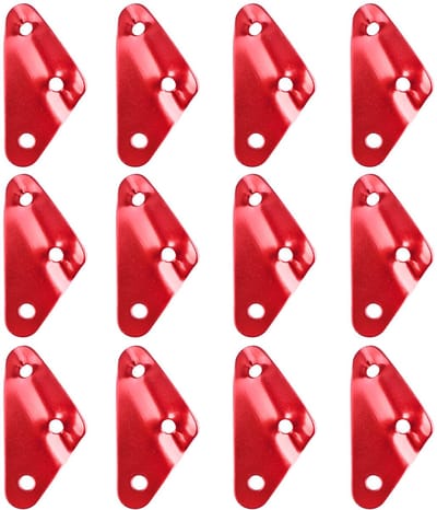12 stuks roestvrijstalen paracordspanners - touwverstellers - tentharnasbevestiging met schuifgesp - tentharnasversteller - winddichte touwaccessoires - voor kamperen, zeilen en picknicks in de buitenlucht - rood