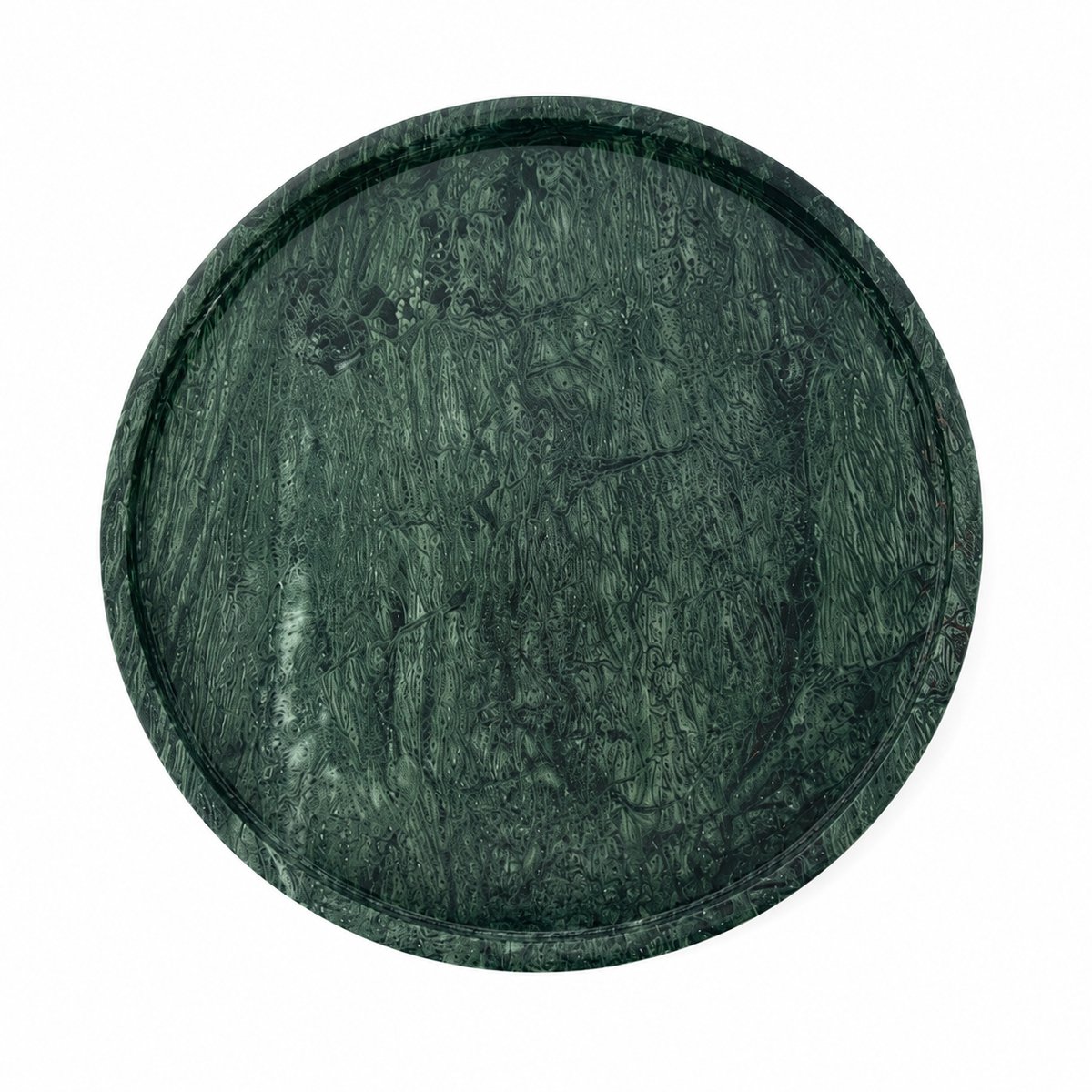 Marmoree - Marmer - Marmeren Tray - Dienblad - Rond - Natuursteen - Groen - 30cm