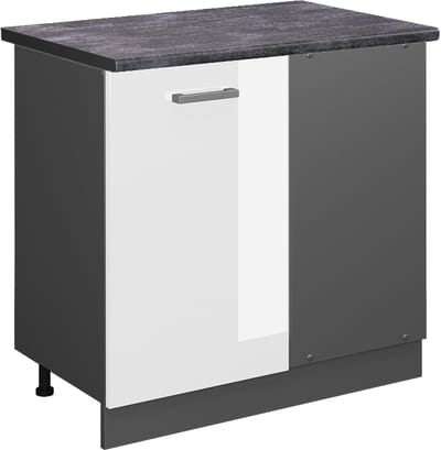 Vicco R-Line Hoekkast – 86 cm, WB Antraciet Wit Hoogglans
