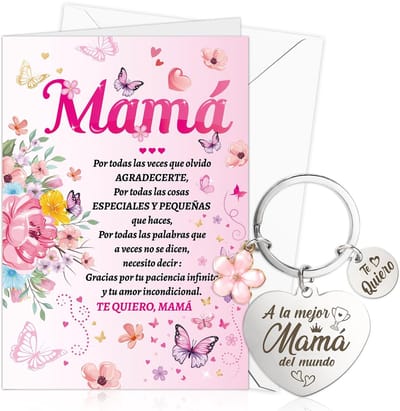 Dailygoods- Sleutelhanger Mamá - Sleutellabels - Felicitatiekaart - Cadeau voor Moeder - Verjaardag - Kerstmis