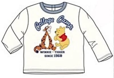Disney Winnie The Pooh Baby Shirt - Lange Mouw - Off White - Maat 74 (Tot 12 Maanden)