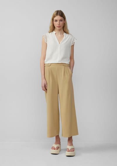 Hoge taille jersey interlock culotte broek voor dames QS