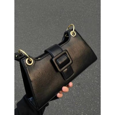 Tas met textuur crossbody Franse stijl handtas onderarmtas eenvoudige mode enkele schoudertas kleine vierkante tas vrouw black