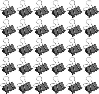 150 Stuks 25mm Bulldog Clips - Kleine Zwarte Mini Klemmen, Bindclips en Vouwclips voor Kantoor, School en Thuisgebruik