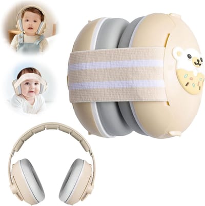SnelShoppen - Gehoorbescherming Baby's, Verstelbare Geluidsbescherming, Hoofdtelefoon voor Kinderen tot 48 Maanden, Veilige en Comfortabele Oorbescher