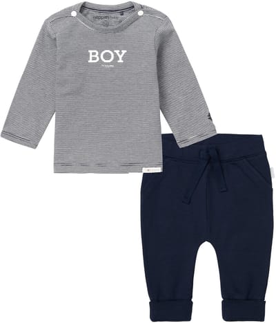 Noppies - Kledingset - 2delig - Broek Naupli Donkerblauw - Shirt Newman - Maat 74