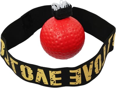 Boks Reflexbal - Trainingsbal Hoofdband - Snelheid Coördinatie - Verstelbare Pasvorm - 10 x 10 x 10 cm - Rood