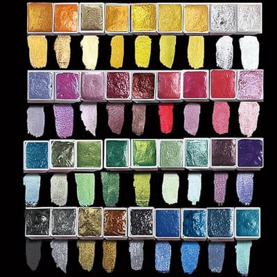 Aquarel Verf Set - Waterverf Metallic - Schilderen Kunstwerken - 36 Glitter Kleuren - 2ml Per Pan - Metallic