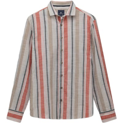State Of Art Overhemd Streep Rood - Maat XL - Heren - Overhemden Casual