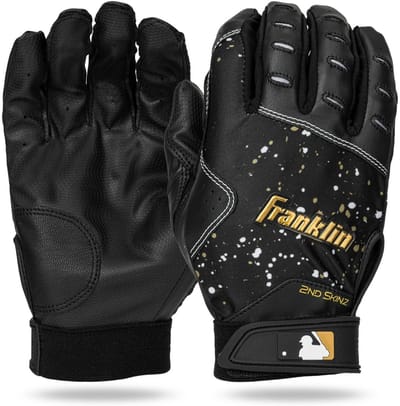Franklin - MLB - Honkbal - Softbal - Slaghandschoentjes - 2ND-SKINZ - Volwassenen - Zwart/Goud - Large