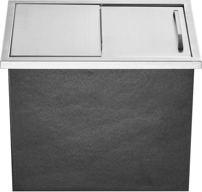Drop-in ijskast, 18" L x 12" B x 14.5" H roestvrij staal, 40.9 qt commerciële koelbox met schuifdeksel, afvoerbuis en stop, voor buitenkeuken