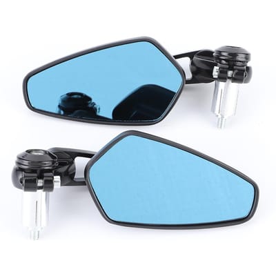 2 stuks 78 inch Stuuruiteinde Achteruitkijkspiegels Anti-Verblinding 180 Graden Verstelbaar Universeel voor Motorfiets blue