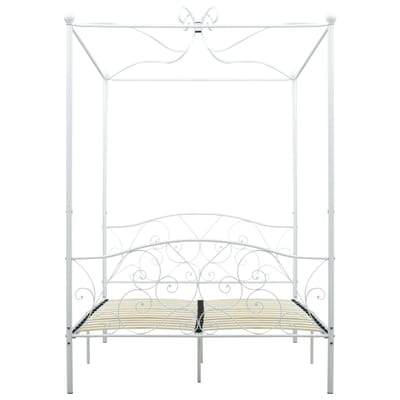 vidaXL - Hemelbedframe - metaal - wit - 120x200 - cm