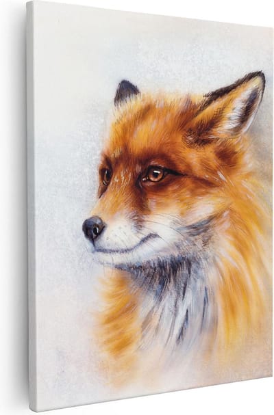 Artaza Canvas Schilderij Vos - 40x50 cm - Wanddecoratie Dieren - Muurdecoratie Dierenhoofd - Kamer Accessoires