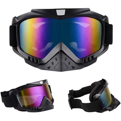Motocross Ski Goggles Goggle met Neusbeschermer Donkergrijs Zilveren Print Buitengebruik Sport Ski Goggles Windbestendige Goggles gray