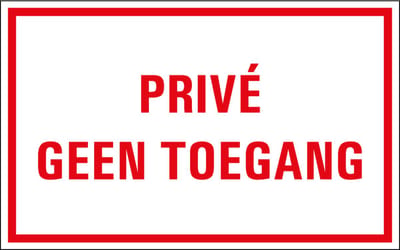 Sticker privé geen toegang 200 x 125 mm