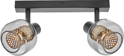 LEDVANCE Decor Spot Firefly lamp zwart in industriële stijl, 2 x 2,8 W, 500 lm, 2700 K, behuizing van metaal en glas, E14-fitting, eenvoudige montage, dimbare OSRAM-lamp inbegrepen.