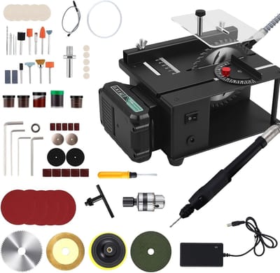 Mini Tafelzaag - Hobbyzaagje Multifunctioneel - Precisiewerk Maken - 3-in-1 Systeem - 0-35mm Verstelbaar - Zwart