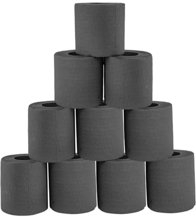 Zwarte papieren handdoeken - Toiletrollen - Badkamer Decoratie - 4-laags zacht - 10 stuks - Zwart