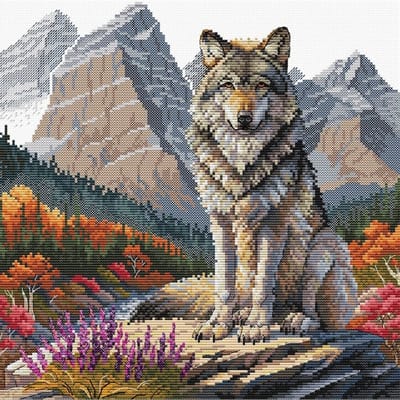 Borduurpakket AVA Stitch - Majestic Wolf - Majestueuze Wolf - 098