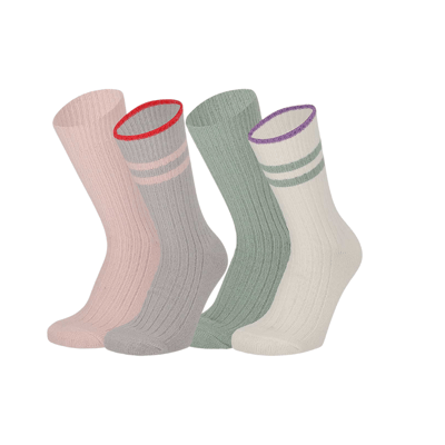 Morethansocks - Gebreide bedsok - Viscose - Dames - 4-Pack - Bedsokken dames - Dames huissokken