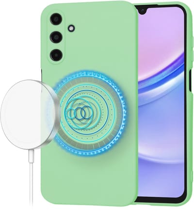 Hoesje geschikt voor Samsung Galaxy A15 4G/5G - Techsuit Soft Flex Silicone Back Cover - Geschikt voor MagSafe - Mint Green