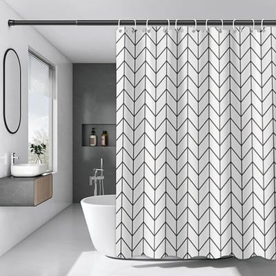 Waterdicht Douchegordijn 180x205 cm Polyester - Anti-Schimmel Badgordijn met Ophangringen