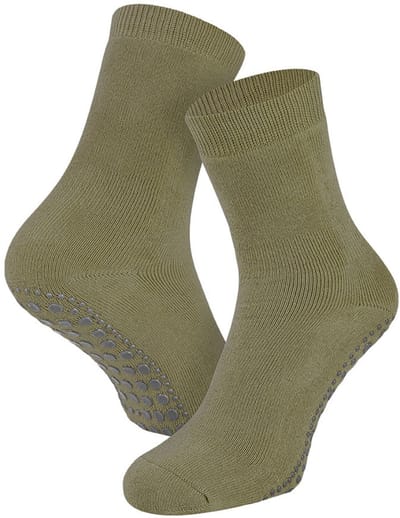 Antislip kindersokken van katoen – Olive Green – 19-22