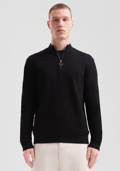 Q/S designed by - Heren pull - Maat L - Mannen - ZWART - katoen