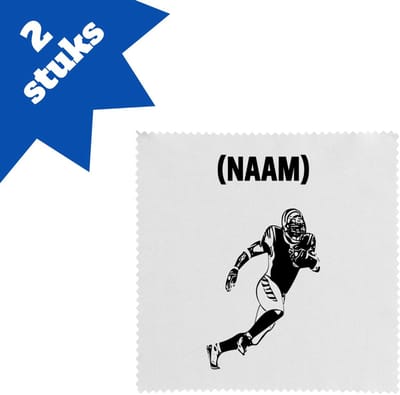 Akyol - american football met je eigen naam brillendoekjes - American football - sport liefhebbers - nfl - verjaardag - verjaardagscadeau - mensen die houden van american football - cadeau - kado - geschenk - gift - 17,8 bij 17,8 cm - 2 stuks