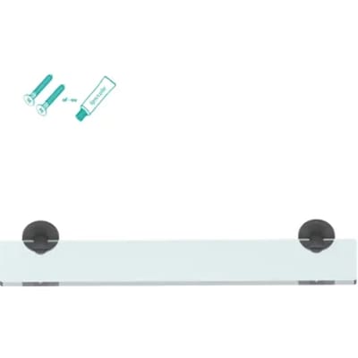 Aquavive Planchet - Geschilderd - Metaal - Muurbevestiging - Zwart - 58x15cm