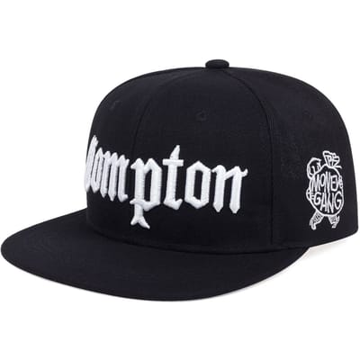 Nouvelle Casquette Compton Street Dance Snapback Hip Hop Headwear pour Hommes Femmes Adultes Extérieur Décontracté Protection Solaire Casquette de Baseball (black,One Size) noir