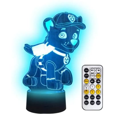 3D Led Lampje Paw Patrol Rocky Mix Usb / Afstandsbediening Rgb